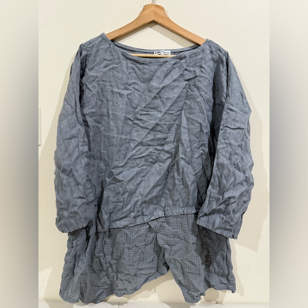 LIN Nature Chic Women's Blue Tunic Top